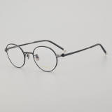 Round Titanium Glasses LE5240_Black