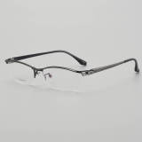 Half Rim Titanium Glasses LE5193_Black - Gunmetal Front View