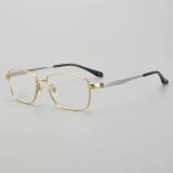 Rectangle Titanium Glasses LE5226_Gold - Silver