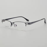 Half Rim Titanium Glasses LE5200_Blue - Silver