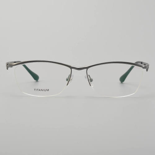 Half Rim Titanium Glasses LE5242_Gunmetal