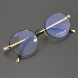 Round Titanium Glasses LE5240_Black - Gold