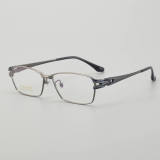 Rectangle Titanium Glasses LE5190_Gunmetal - Blue