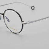Round Titanium Glasses LE5201_Black - Silver