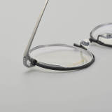 Round Titanium Glasses LE5201_Black - Silver