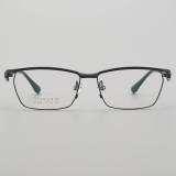Browline Titanium Glasses LE5227_Blue - Silver Front View