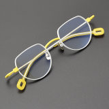Geometric Titanium Glasses LE5238_White - Yellow