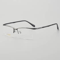 Half Rim Titanium Glasses LE5220_Black - Silver