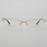 Half Rim Titanium Glasses LE5241_Gold Front View