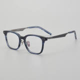 Square Acetate & Titanium Glasses LE5212_Blue