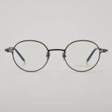 Round Titanium Glasses LE5240_Black Front View