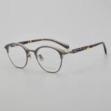 Browline Titanium Glasses LE5194_Gunmetal - Clear