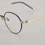Round Titanium Glasses LE5240_Black - Gold