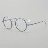 Round Titanium Glasses LE5201_Blue - Silver