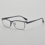 Browline Titanium Glasses LE5227_Blue - Silver