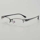 Half Rim Titanium Glasses LE5200_Black - Silver