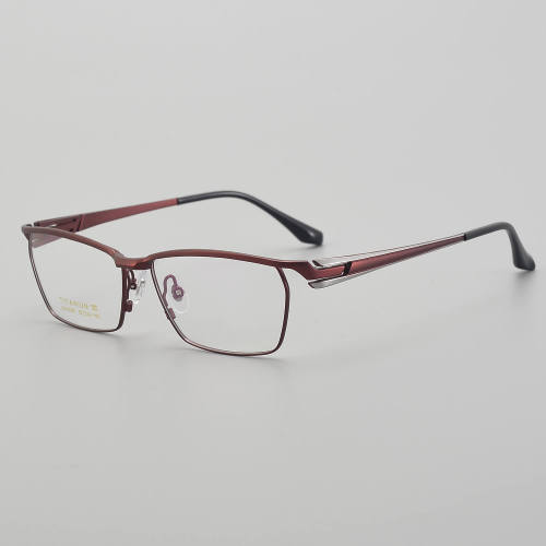 Browline Titanium Glasses LE5227_Red - Silver