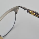 Browline Titanium Glasses LE5194_Gunmetal - Clear