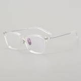Rectangle Acetate & Titanium Glasses LE5185_Clear - Silver