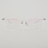 Rectangle Acetate & Titanium Glasses LE5185_Clear - Silver Front View