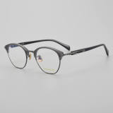 Browline Titanium Glasses LE5194_Gunmetal - Grey
