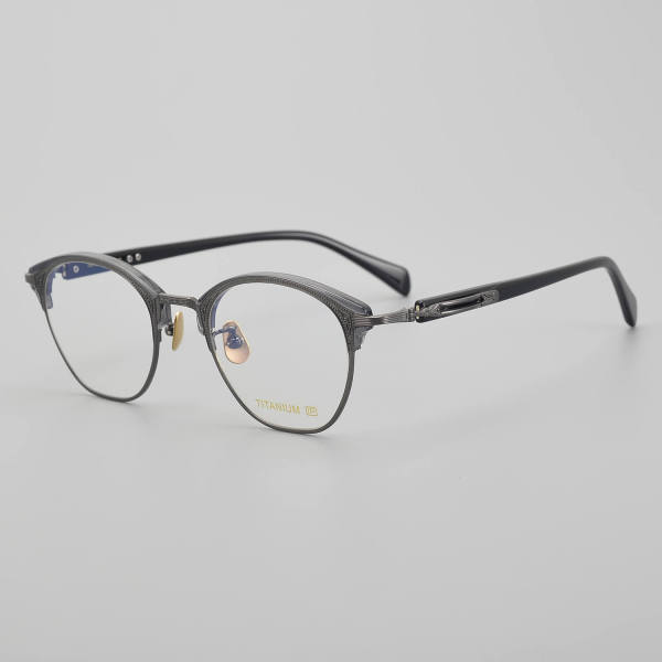 Browline Titanium Glasses LE5194_Gunmetal - Grey