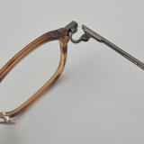 Square Acetate & Titanium Glasses LE5217_Amber - Bronze