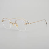 Half Rim Titanium Glasses LE5215_Gold