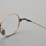 Round Titanium Glasses LE5170_Black - Rose Gold