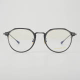 Round Titanium Glasses LE5174_Black - Gunmetal Front View