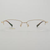 Half Rim Titanium Glasses LE5144_Gold - Silver Front View