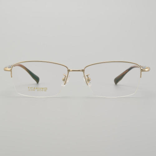 Half Rim Titanium Glasses LE5144_Gold - Silver