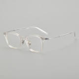 Square Acetate & Titanium Glasses LE5148_Clear - Silver