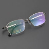 Half Rim Titanium Glasses LE5144_Gunmetal - Silver