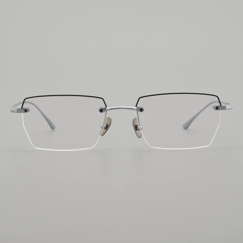 Half Rim Titanium Glasses LE5150_Silver