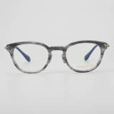 Round Acetate & Titanium Glasses LE5147_Grey Front View