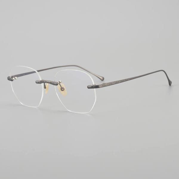 Rimless Titanium Glasses LE5142_Gunmetal