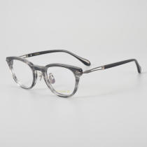 Round Acetate & Titanium Glasses LE5147_Grey