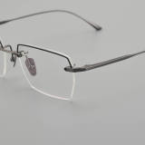 Half Rim Titanium Glasses LE5150_Gunmetal