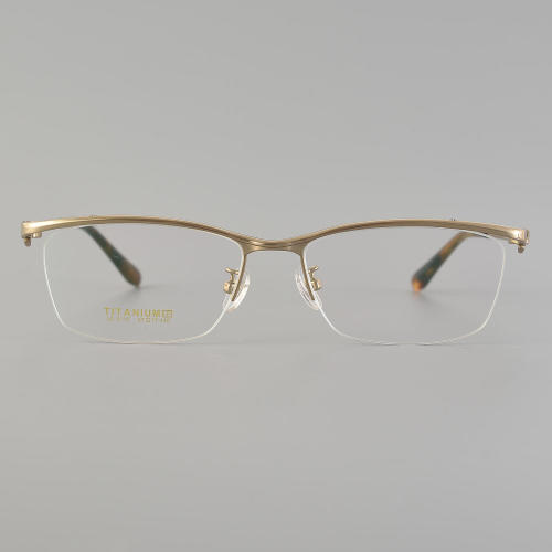 Half Rim Titanium Glasses LE5161_Gold