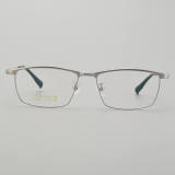 Rectangle Titanium Glasses LE5182_Silver - Gunmetal Front View