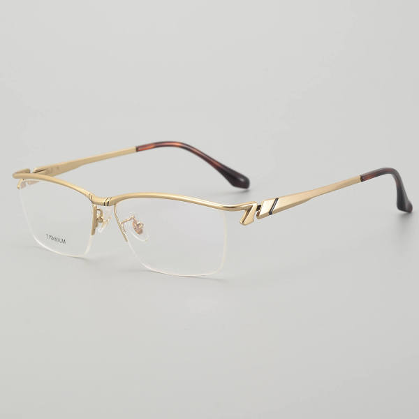 Half Rim Titanium Glasses LE5158_Gold