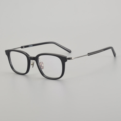 Square Acetate & Titanium Glasses LE5148_Black