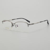 Half Rim Titanium Glasses LE5144_Gunmetal - Silver