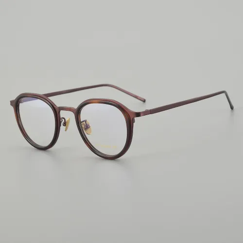 Round Titanium Glasses LE5178_Red