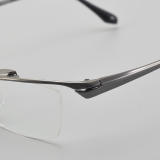 Half Rim Titanium Glasses LE5149_Grey - Gunmetal
