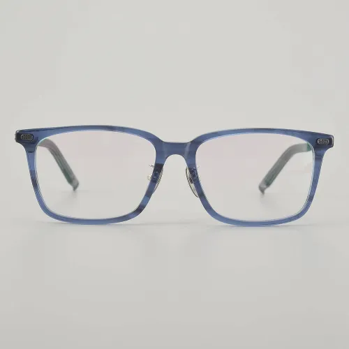 Rectangle Acetate & Titanium Glasses LE5185_Blue - Gunmetal