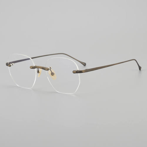 Rimless Titanium Glasses LE5142_Bronze