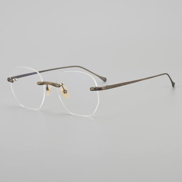 Rimless Titanium Glasses LE5142_Bronze