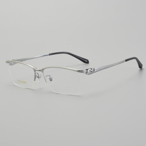 Half Rim Titanium Glasses LE5161_Silver